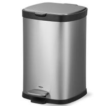 Lixeira Aço Inox Escovado Pedal e Balde Frame 6L Brinox