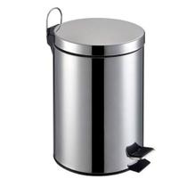 Lixeira Aço Inox Redonda 5 Litros Com Pedal Emborrachado Lixeira Aço Inox Redonda 5 Litros Com Pedal Emborrachado