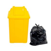 Lixeira Amarela 60 L Basculante + Saco de Lixo 60 L 100 Unid Lixeira Amarela 60 L Basculante + Saco de Lixo 60 L 100 Unid
