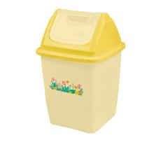 Lixeira Amarelo Floral Basculante De Cozinha 3,75 Litros Lixeira Amarelo Floral Basculante De Cozinha 3,75 Litros