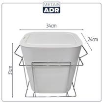 Lixeira Aramada Desliz. 12 Litros Branca Fix Lateral Click