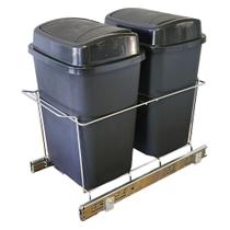 Lixeira Aramada Dupla de Base deslizante 18L basculante.