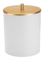 Lixeira Arthi 5 Litros Com Tampa Dourado Fosco Design Minimalista Moderno Ambientes Internos