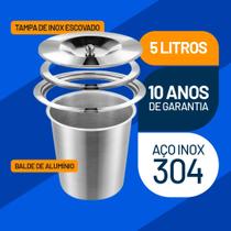 Lixeira As Pia Cozinha Embutir Em Inox Não Enferruja 5l