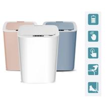 Lixeira Automatica 14 Litros Cesto De Lixo Com Sensor Inteligente Banheiro Cozinha 14L Cor:Branco