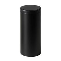 Lixeira Automática 50L com Sensor de Proximidade, Aço Inox Redonda, Tampa Automática, Preta 70,5x30cm