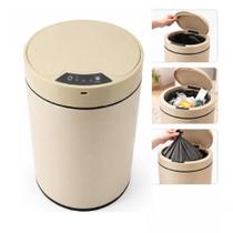 Lixeira Automática 8L Plástico Abertura com Sensor Recarregável USB Dourado Champagne Lixeira Automática 8L Plástico Abertura com Sensor Recarregável USB Dourado Champagne
