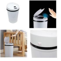 Lixeira automatica 9 litros grande para banheiro cozinha escritorio com sensor de abertura branca - MAKEDA