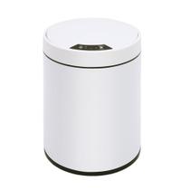 Lixeira automatica branca 8 litros sensor inteligente cozinha banheiro inox cesto lixo luxo escritorio - MAKEDA