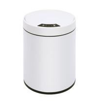 Lixeira automatica branca 8 litros sensor inteligente cozinha banheiro inox cesto luxo escritorio