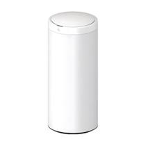 Lixeira Automática com Sensor Aço Inox 50 Litros Branca Redonda e Cesto Removível