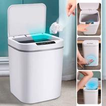 Lixeira Automática com Sensor Recarregável USB Inteligente para Cozinha