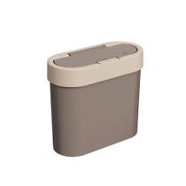 Lixeira Automática Coza Flat 2.8 L Cinza Quente E Claro