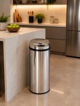 Lixeira Automática Inox 42 Lts Premium Sensor Banheiro Kzi Lixeira Automática Inox 42 Lts Premium Sensor Banheiro Kzi