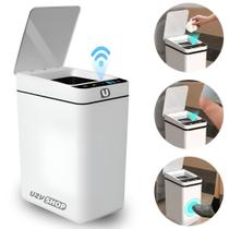 Lixeira Automática Inteligente 12L Abertura Sem Contato Hermética Sensor 3 Funções Saúde Higiene