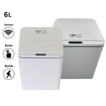 Lixeira Automática Inteligente 6L com Sensor de Movimento Quadrado Para Banheiro Cozinha Escritório - Luatek