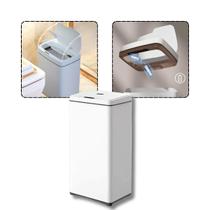 Lixeira Automática Inteligente com Sensor de Movimento 50L Branca Inox
