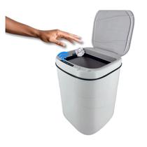 Lixeira Automática Inteligente Sensor Aproximação 14L-Branca