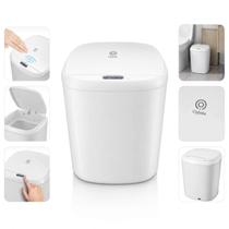 Lixeira Automática Inteligente Sensor Aproximação 20L Recarregável USB Branca