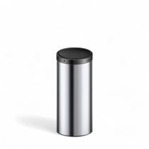 Lixeira Automática Lixo Sensor Inteligente de Proximação Aço Inox Redonda Grande 50L Cesto Multiuso Casa Banheiro Prata
