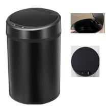 Lixeira automatica preta grande 12 litros sensor inteligente cozinha banheiro inox cesto lixo black luxo