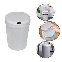 Lixeira Automática Redonda 12 Litros com Sensor de Proximidade Recarregável Banheiro Cozinha