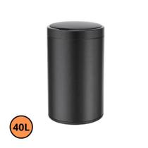 Lixeira Automática Redonda em Aço 40L com Sensor-Preta Lixeira Automática Redonda em Aço 40L com Sensor-Preta
