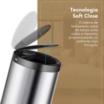 Lixeira Automática Redonda em Aço Inox 50 Litros com Sensor