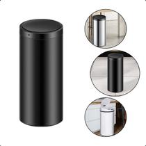 Lixeira Automática Redonda Inox 50 Litros com Sensor de Proximidade Banheiro Cozinha Escritório