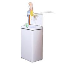 Lixeira Automática Retangular 50 Litros Com Sensor Branca