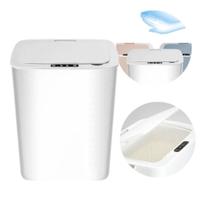 Lixeira automatica sensor inteligente 14l cesto lixo cozinha banheiro casa moderna luxo branca