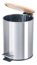 Lixeira Bambu Prateada 3 Litros Cesto Inox Bambu P/ Banheiro Lavabo Lixeira Bambu Prateada 3 Litros Cesto Inox Bambu P/ Banheiro Lavabo