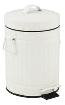 Lixeira Banheiro 3l Branca Inox 25x17x17cm Pedal