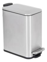 Lixeira Banheiro 5l Prata Metal 28x20x20cm Pedal Lixeira Banheiro 5l Prata Metal 28x20x20cm Pedal