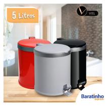 Lixeira Banheiro C/ Pedal 5 Litros Corpo Plástico