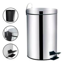 Lixeira Banheiro De Cozinha Com Pedal Inox Grande 12 Litros