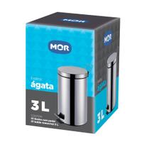 Lixeira Banheiro Lixinho Cozinha 3 Litros Inox com Pedal e Balde Interno Mor Lixeira Banheiro Lixinho Cozinha 3 Litros Inox com Pedal e Balde Interno Mor