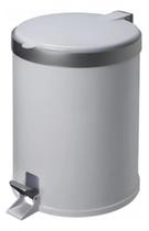 Lixeira Banheiro Pedal 5 Litros Plástico Cesto Escritório Cor Branco