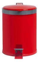 Lixeira Banheiro Pedal 5 Litros Plástico Cesto Escritório Vermelho - Home Utilities