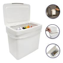 Lixeira Banheiro Pia Cozinha Pratica 3,5l Esconde Sacola Branco