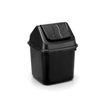 Lixeira Basculante 2,7 Litros Preto para Pia Bancada Banheiro Cozinha Escritório Rainha Lixo Pequeno