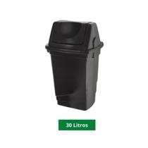 Lixeira Basculante 30 Litros Preta Fortcom