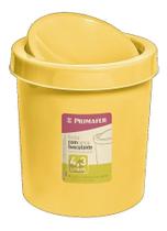 Lixeira basculante 4,3l plastico reforçado amarelo pr1017 primafer