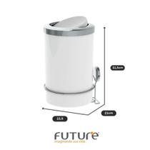 Lixeira Basculante 8l Redonda Com Suporte Adesivo