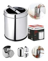 Lixeira Basculante C/ Cesto De Lixo 5l Inox Slim Compacta
