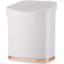 Lixeira Basculante Escritório 2,5 Litros Cozinha Banheiro Lavabo Pia Com Tampa Branco Rose Gold Future