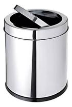 Lixeira Basculante Inox 12L Design Moderno, Fácil de Usar e Ideal para Organizar Seu Espaço