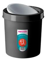 Lixeira Basculante Para Banheiro Cesto Lixo Preto 4,3 Litros - Sanremo