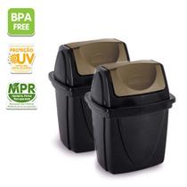 Lixeira Basculante para Pia 6,5l Kit 2und Plasútil Ecoblack
