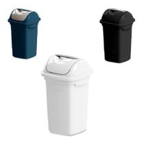 Lixeira Basculante Plástica 30 Litros Branca Plasvale